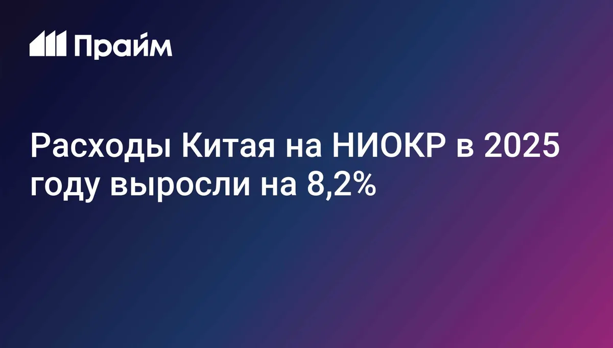 Расходы Китая на НИОКР в 2025 году выросли на 8,2%
