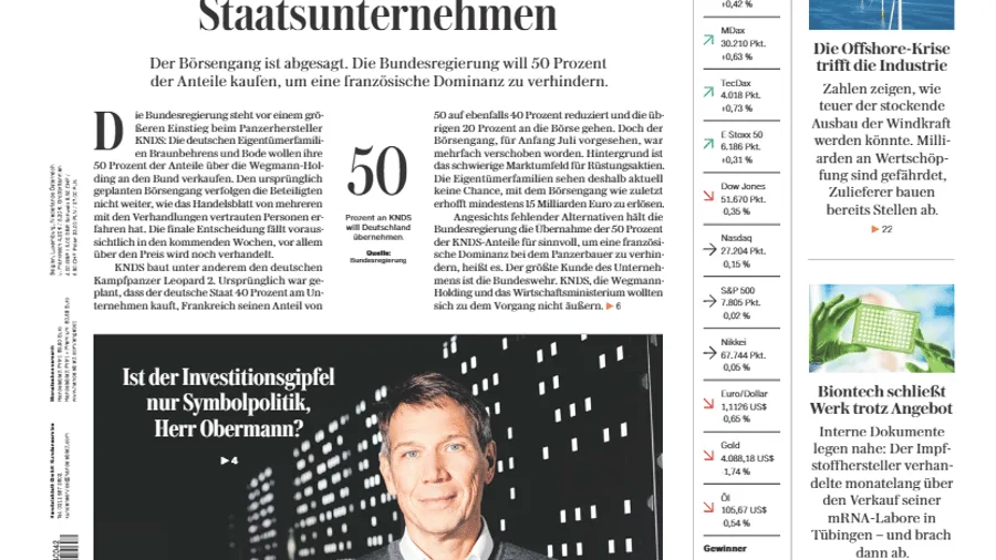 PDF: Handelsblatt vom 15. Oktober 2026