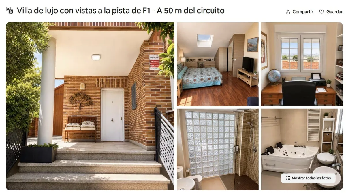 Villa de lujo con vistas a la pista de la Fórmula 1 de Madrid a 17.703 euros tres noches: denuncian que el Ayuntamiento permite alquileres turísticos en pisos que no tienen licencia