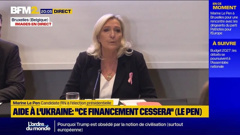 "Nous sommes les seuls, en cas de victoire à l'élection présidentielle, à pouvoir obtenir une majorité absolue", affirme Marine Le Pen (RN)