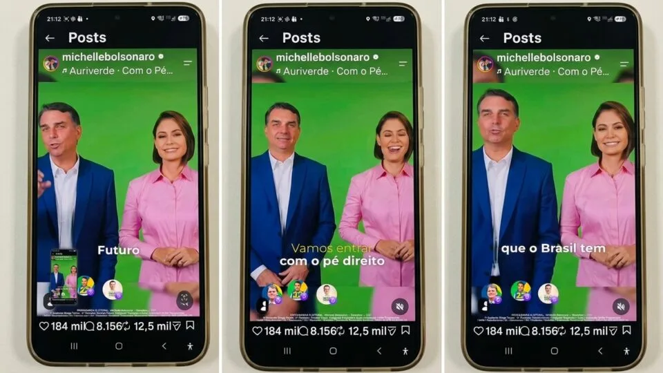 Michelle posta primeiro vídeo de campanha com Flávio no Instagram