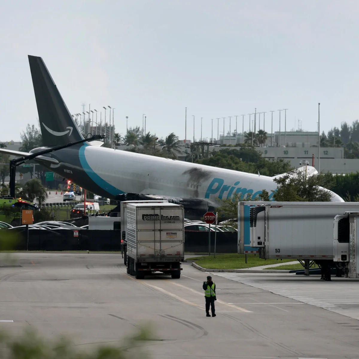 Cargo Plane Crashes at Miami Airport, Striking Vehicles