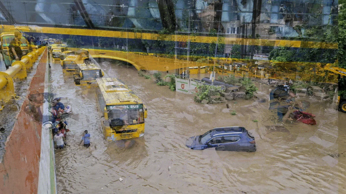 Gurugram rain chaos: School buses stranded for hours with kids, ambulances stuck; WFH, online classes advised
