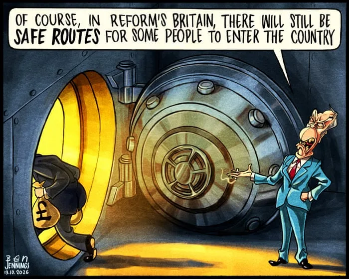 Ben Jennings on Reform’s pledge to suspend the UK asylum system – cartoon
