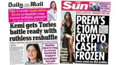 The Papers: 'Kemi gets Tories battle ready' and 'Posh makes some dosh'