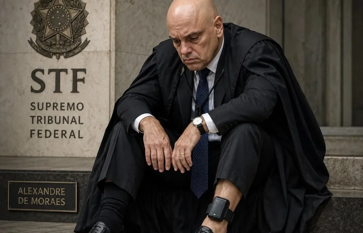 Aliado de Trump publica imagem de Moraes com tornozeleira eletrônica