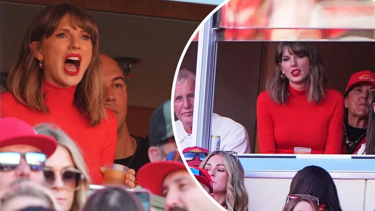 Taylor cheers for Travis at Chiefs vs Chargers game - PICS