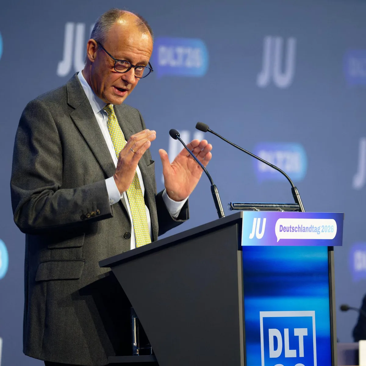 Deutschlandtag der Jungen Union - Merz warnt SPD und Grüne vor Koalitionsgesprächen mit Linkspartei in Berli