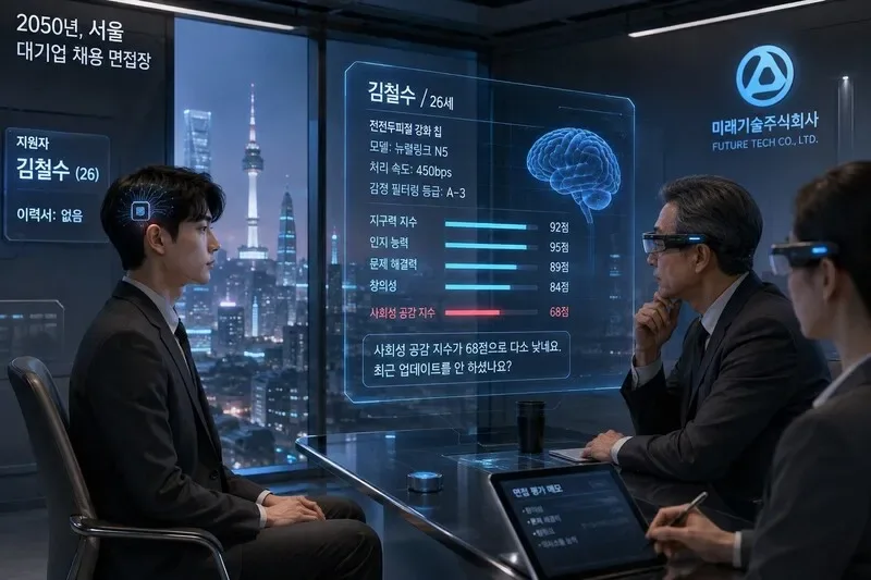 서울대 졸업장보다 뇌 속 ‘칩’ 등급 본다?…2050년 면접 풍경