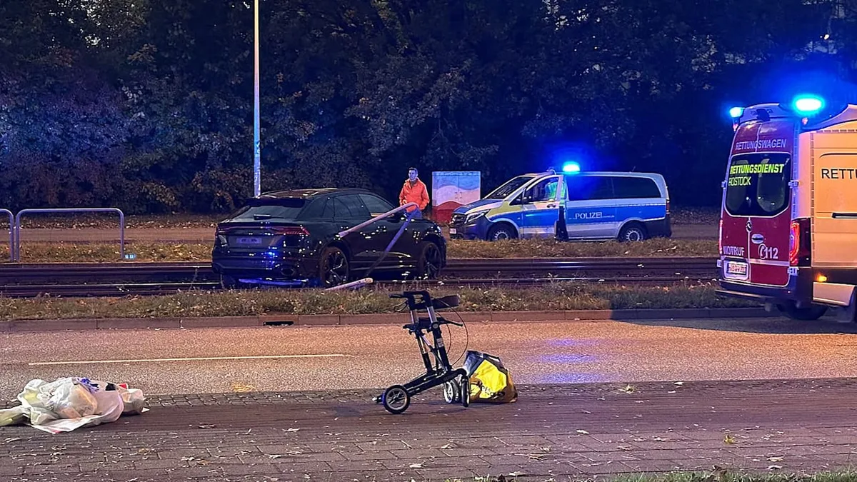 Tödlicher Unfall in Rostock - Audi rammt Seniorin mit Rollator