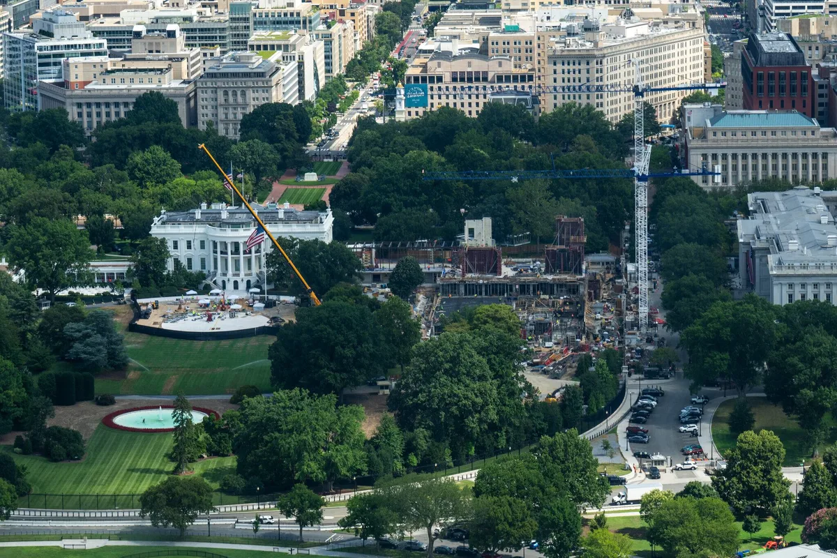 El salón de baile de Trump se construye 20 horas al día, 7 días a la semana