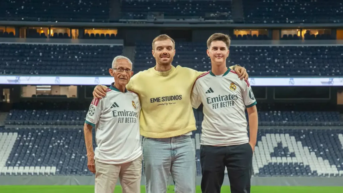 Ibai Llanos ayuda a un abuelo a cumplir el sueño de su vida: "A mí me encantaría ir al nuevo Bernabéu"
