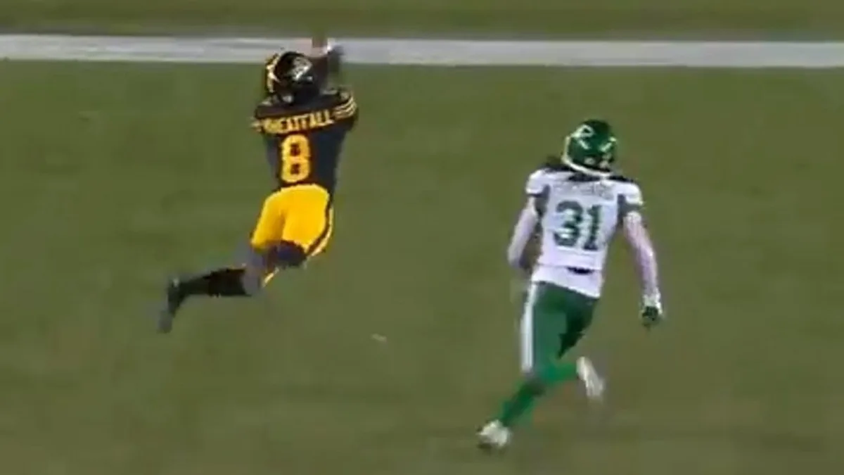 Tiger-Cats’ Wheatfall goes all out for incredible diving TD catch