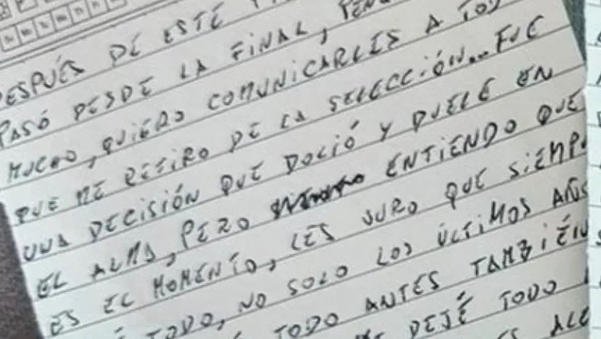 El debate sobre la tachadura de Messi en la carta con la que se despidió de la Selección: qué decía la palabra