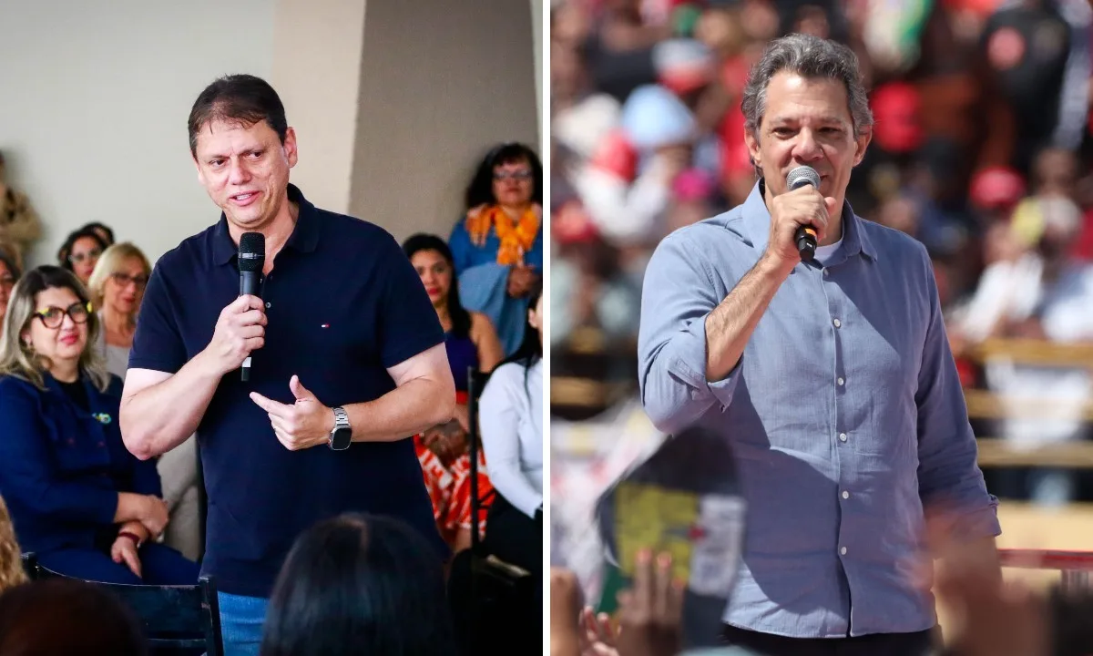 Datafolha em SP: Tarcísio, 45%; Haddad, 27%