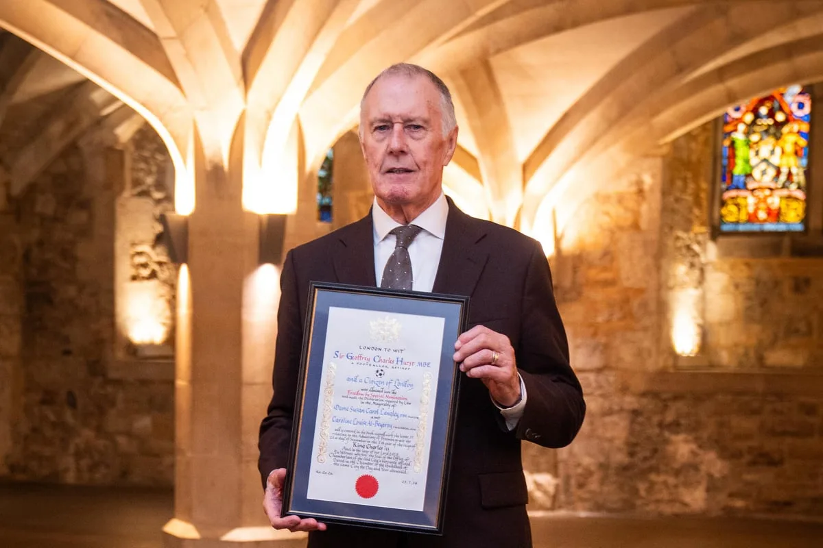 World Cup winner Sir Geoff Hurst ‘honoured’ by Freedom of the City of London