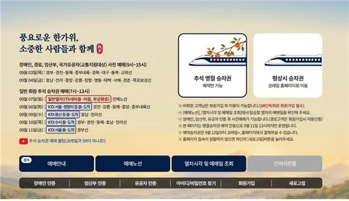 3일부터 교통약자 추석 승차권 예매…전 국민은 7∼11일