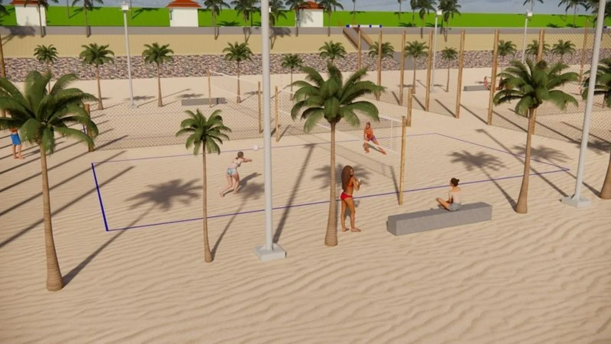 Projeto prevê a instalação de 12 quadras esportivas na faixa de areia em Ponta Negra