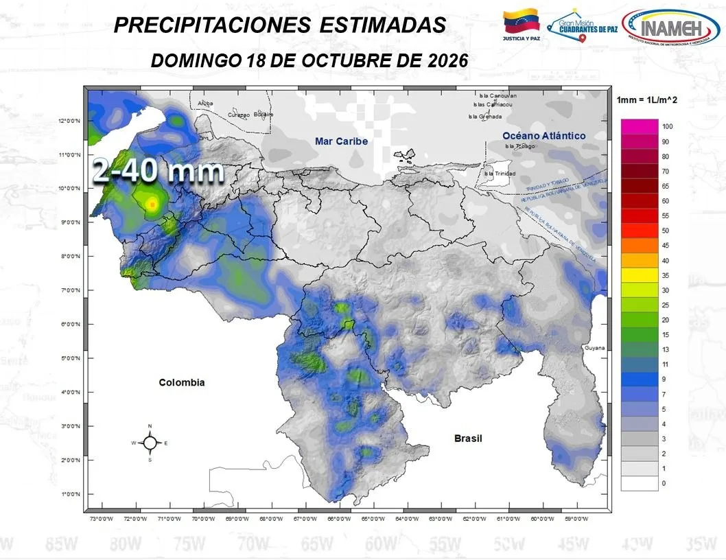 ¿Lloverá este #18Oct en Venezuela? Inameh revela las regiones donde se esperan precipitaciones