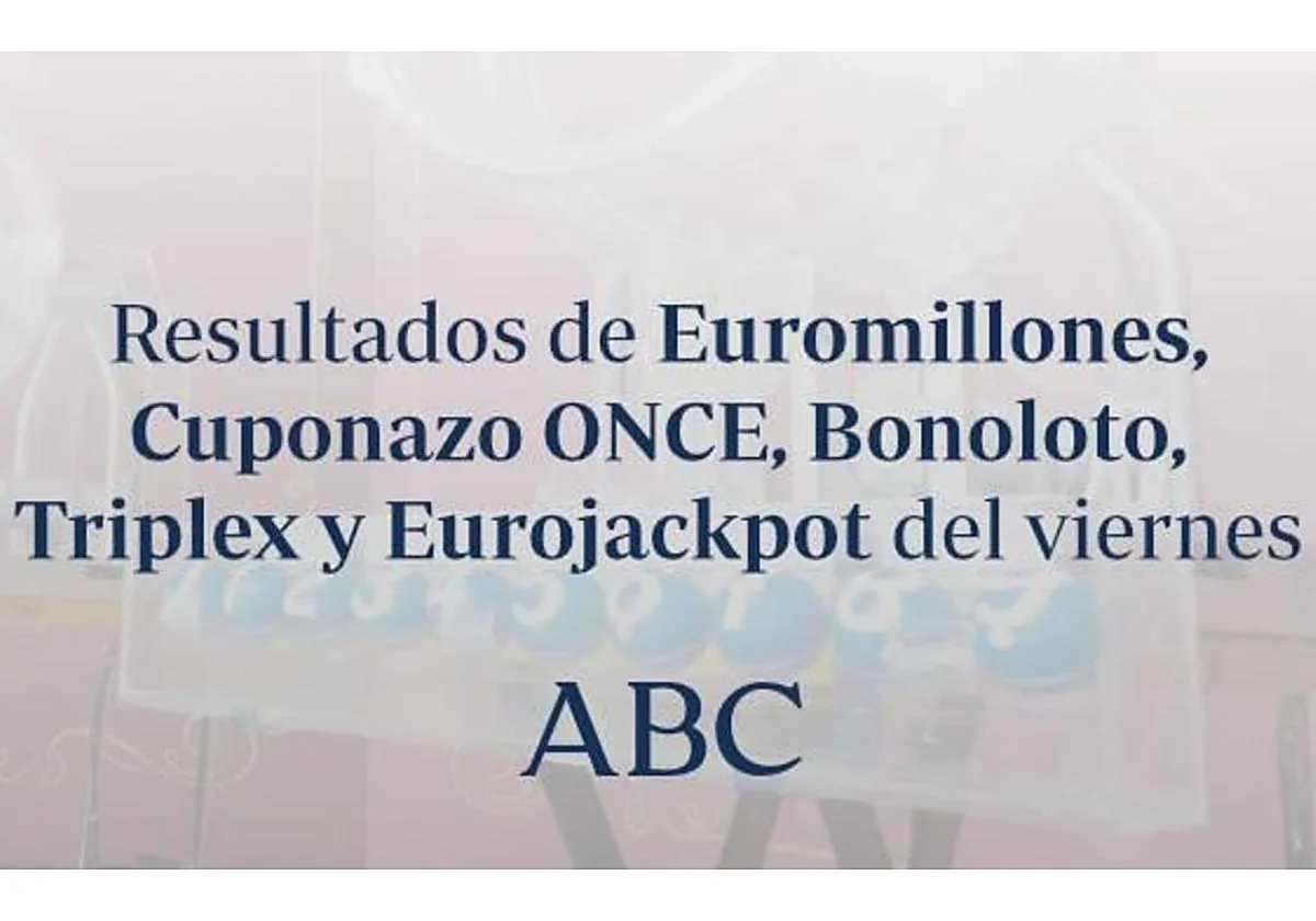 Bonoloto, Triplex y Cuponazo de la Once: comprueba los resultados de las loterías que se celebran el viernes, 16 de octubre de 2026