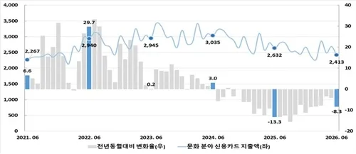 문화생활에 지갑 닫는 소비자들…작년 신용카드 지출 11.2% 감소