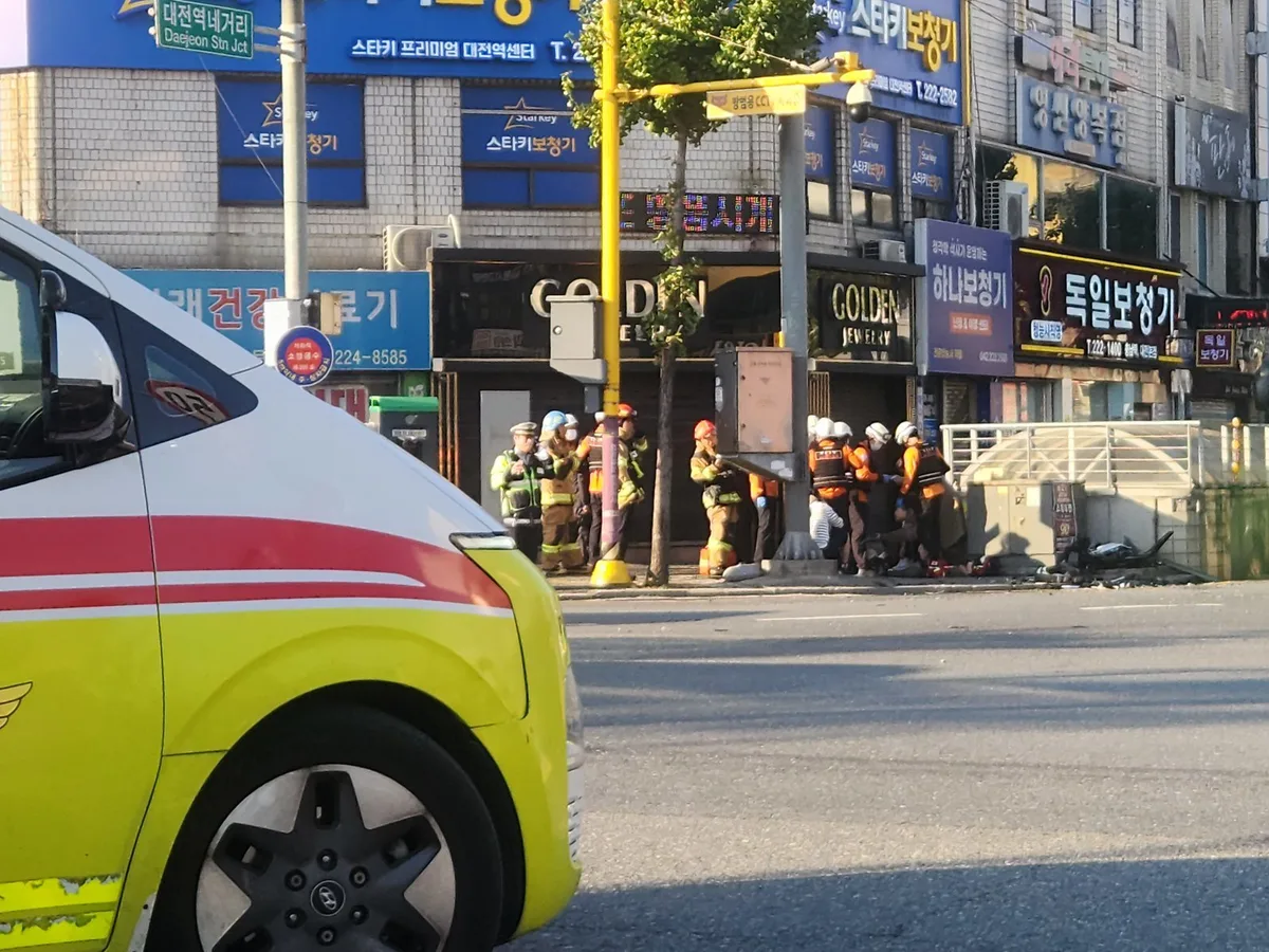 대전역 인근 도로서 4중 추돌사고…6명 병원 이송