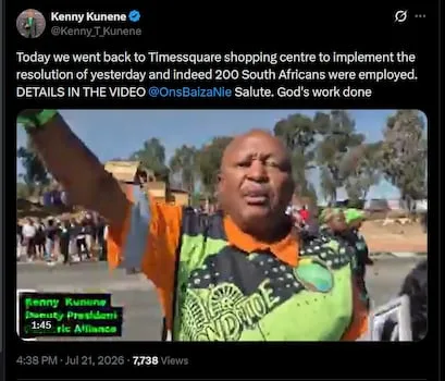 Mall owner seeks to interdict Kenny Kunene over anti-migrant ‘disruption’