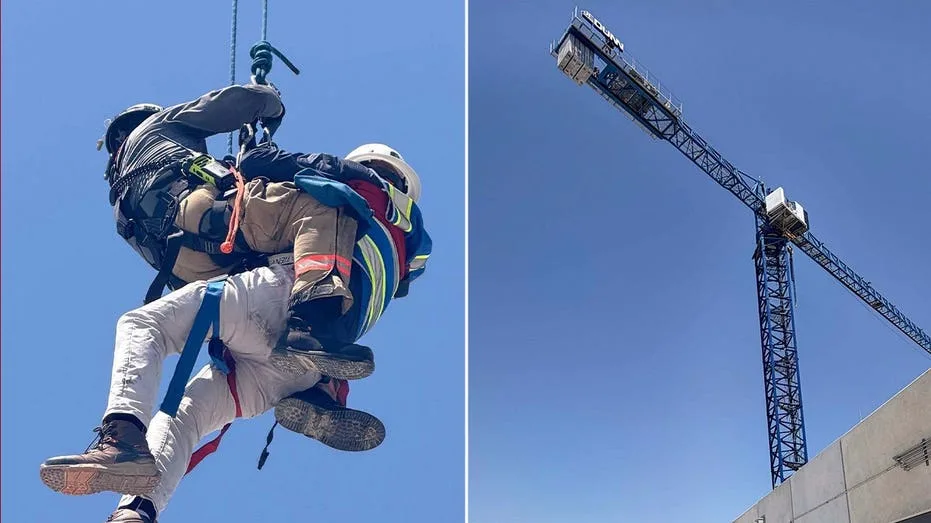 Texas fire department makes save on crane 22 stories in the air