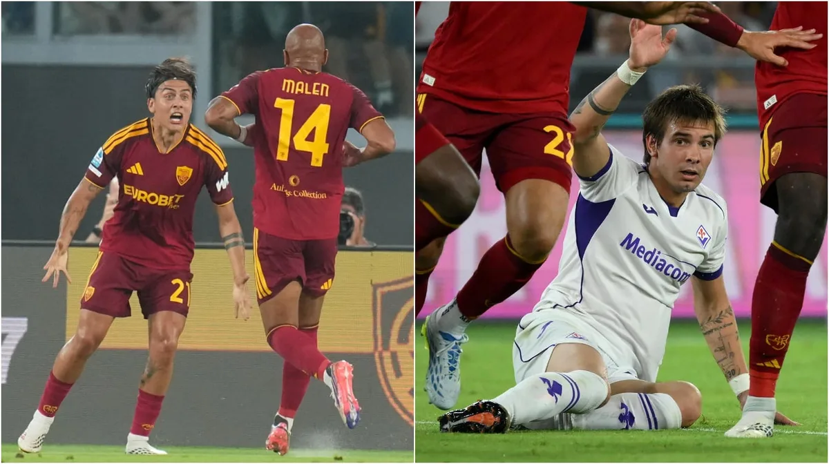 Paulo Dybala opacó el debut de Franco Mastantuono en la Serie A: dio tres asistencias en la goleada de la Roma a la Fiorentina