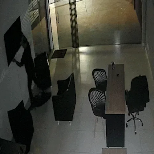 Ladrão arromba loja de veículos, se assusta com alarme e ainda leva televisão