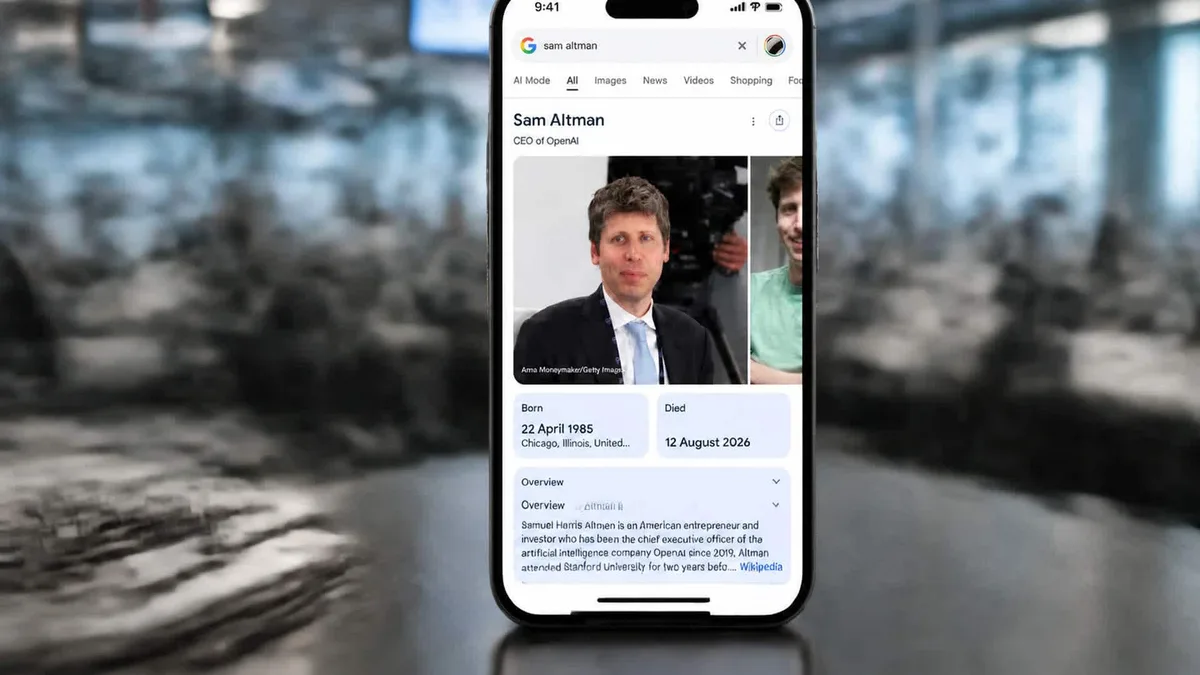 Google “mata” Sam Altman nas buscas após erro na Wikipédia
