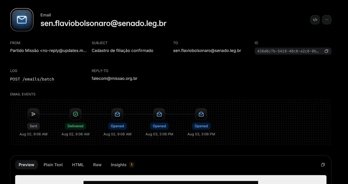Gabinete achou que e-mails do Missão eram spam, diz Flávio Bolsonaro