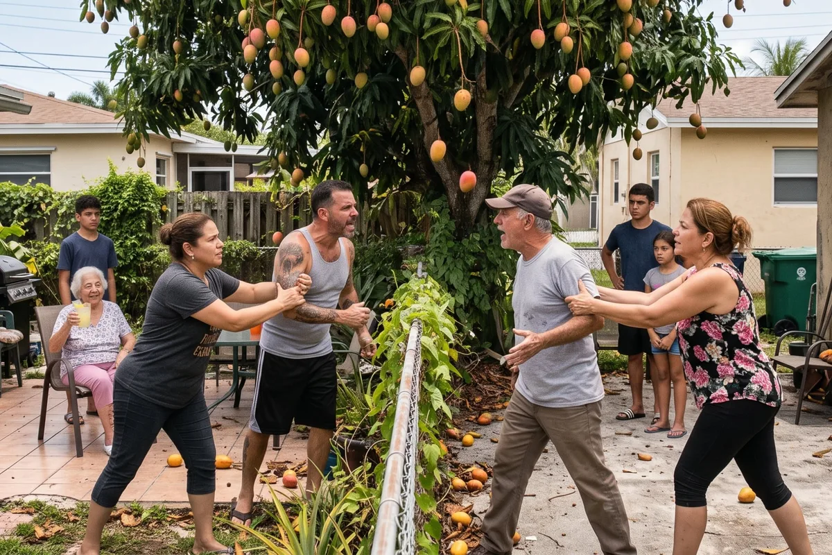 Quién es el verdadero dueño de los mangos que caen del árbol y cruzan la cerca al patio del vecino en Florida