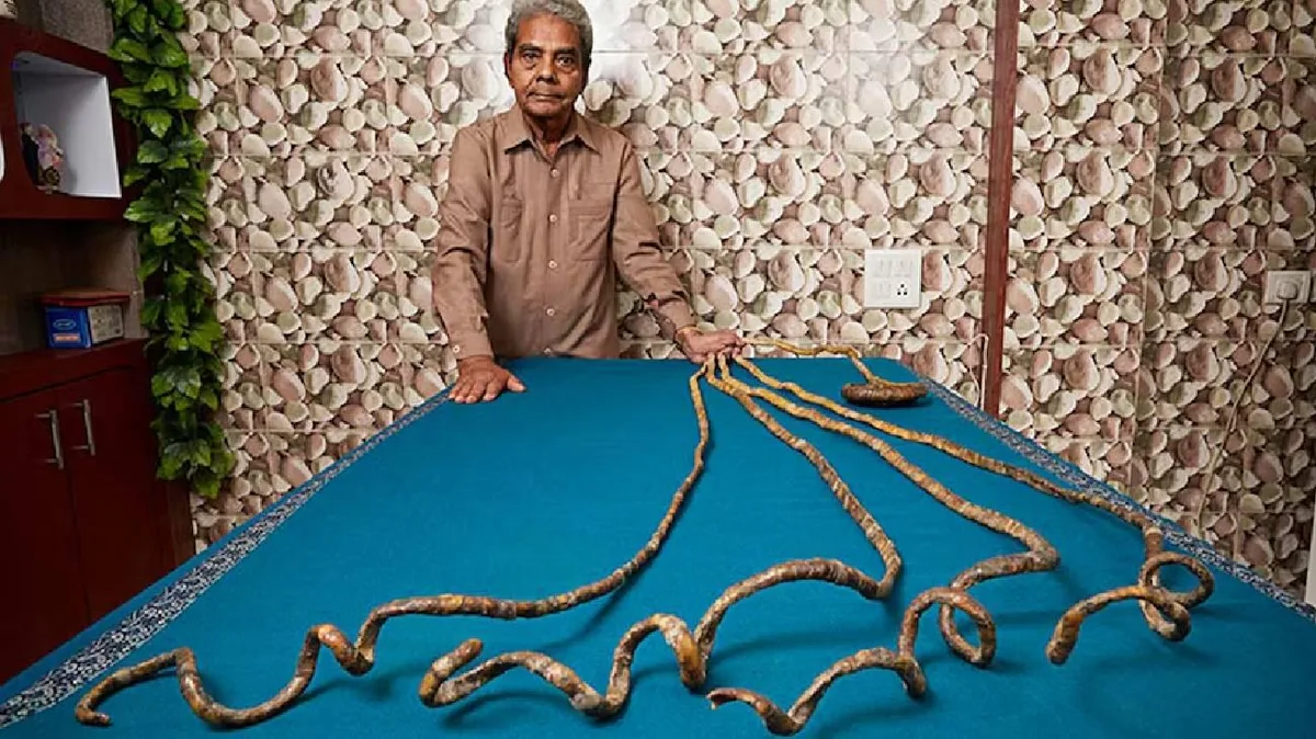 ¿Quién es Shridhar Chillal? El hombre que dejó crecer sus uñas 66 años y logró un sorprendente Récord Guinness