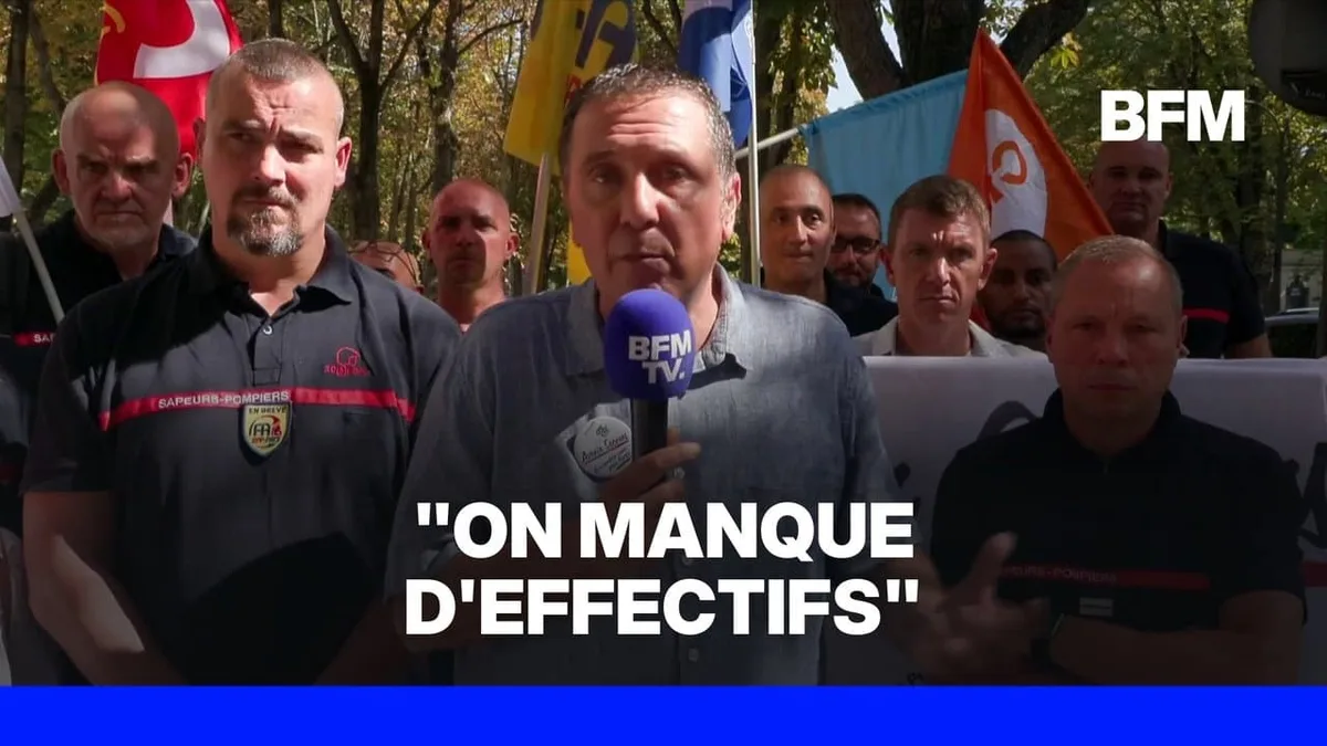 Grève des pompiers: "Tout au long de l'année, on est en orange clignotant", alerte le porte-parole de l'intersyndicale