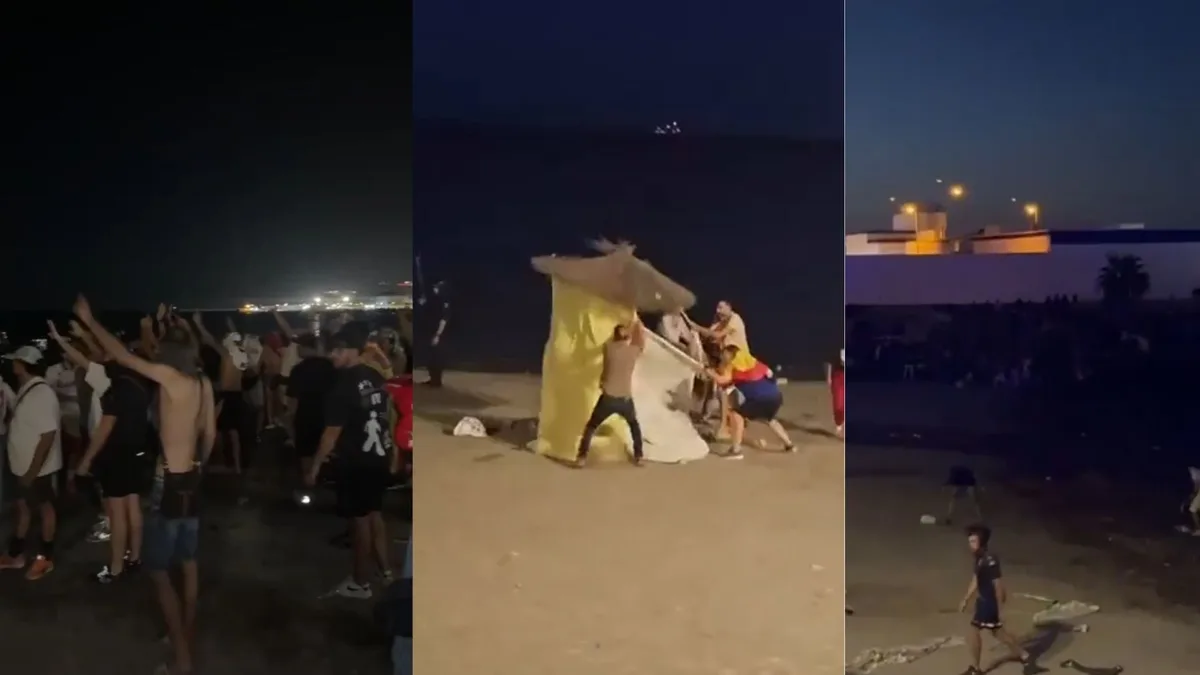 Noche de máxima tensión en Ceuta: la Policía realiza disparos disuasorios para evitar el desmantelamiento de los asentamientos ilegales de la Playa del Trampolín