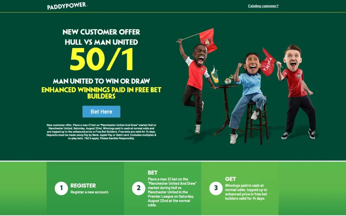 Paddy Power offer: Get 50/1 on Man Utd to avoid defeat vs Hull City