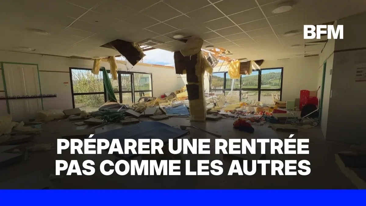 Complètement détruite par la tornade, l'école de Pomas dans l'Aude organise la rentrée scolaire malgré tout