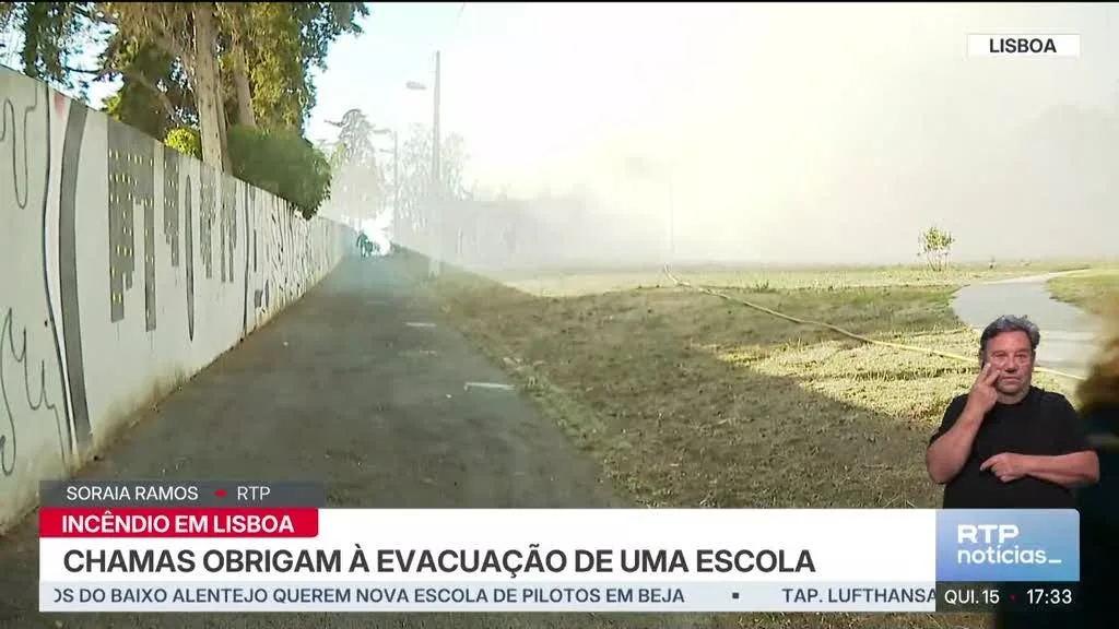 Incêndio obriga a evacuar escola em Lisboa