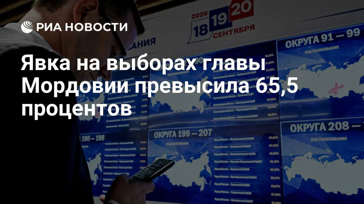 Явка на выборах главы Мордовии воскресенья превысила 65,5 процентов