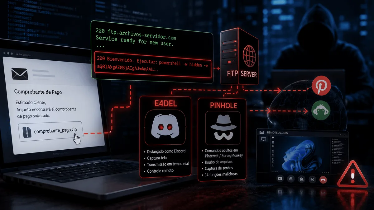 Cibercriminosos usam mensagens de servidores FTP para espalhar novos vírus no Windows