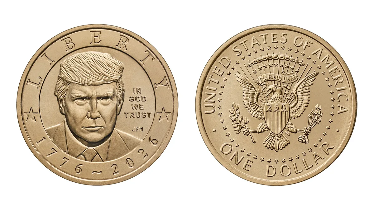 Tesouro emite moedas de US$ 1 com rosto de Trump para aniversário de 250 anos dos EUA