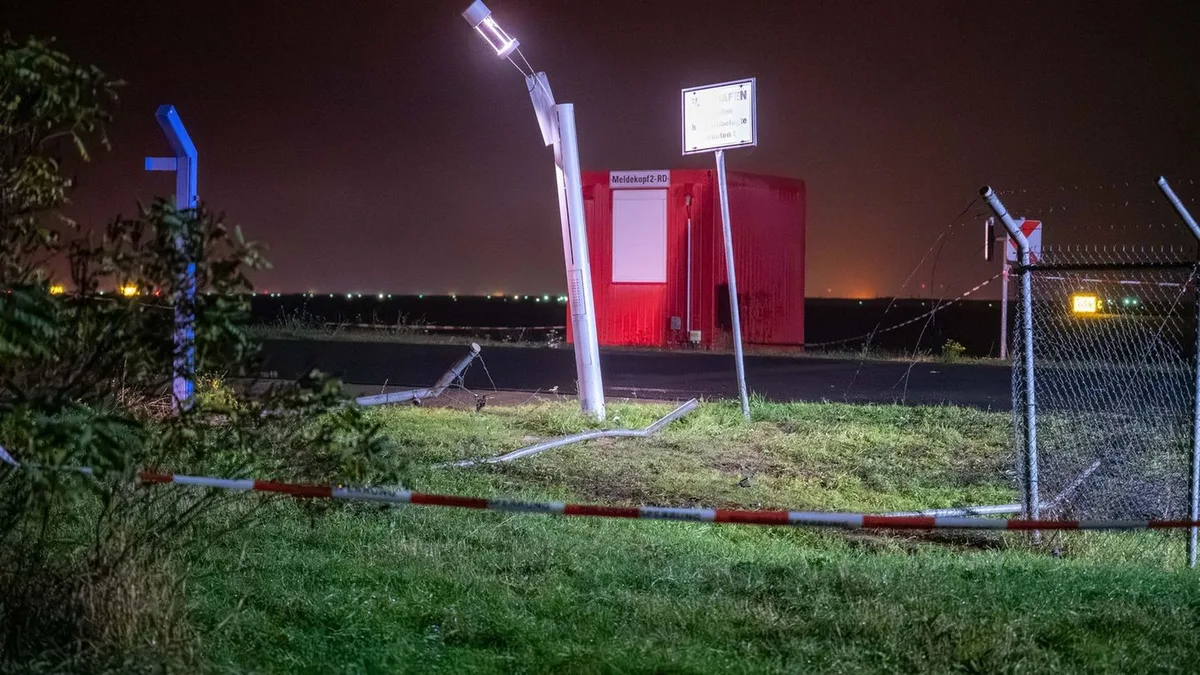 Sicherheitsvorfall: Polizei vermutet: Auto durchbrach Zaun am Flughafen Leipzig