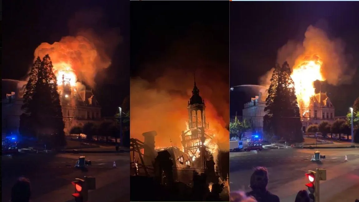 Protestas en Francia provocan fuerte incendio en el Ayuntamiento de Limoges