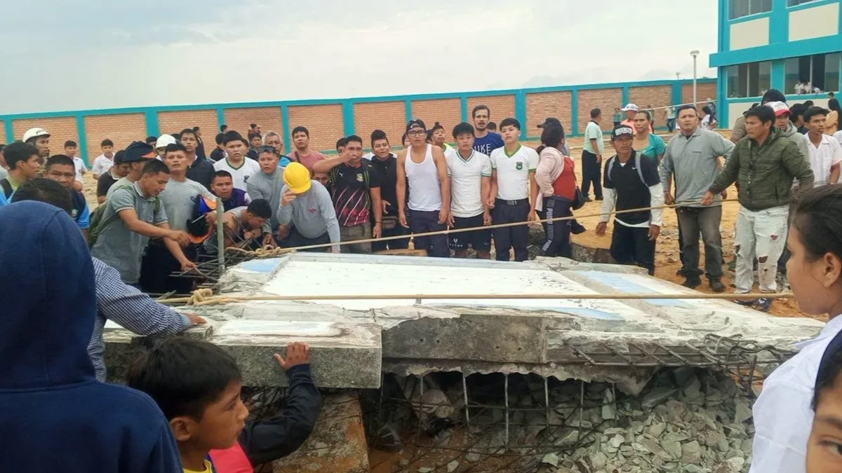 Escolares heridos tras colapso de pared en colegio de Iquitos: acusan a profesor de ordenar labores de construcción