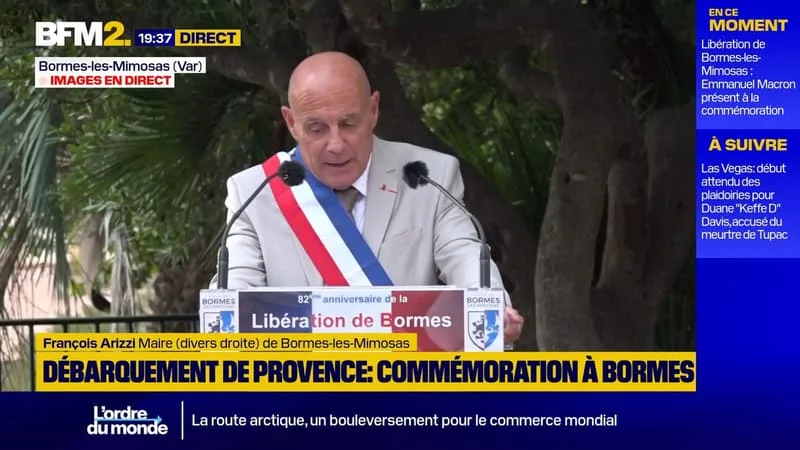 "Vous êtes le seul à nous faire un tel honneur": les éloges du maire de Bormes-les-Mimosas à Emmanuel Macron