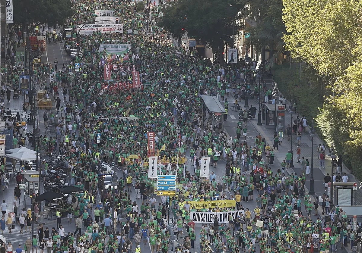 El profesorado valenciano vuelve a las calles y exige a la Generalitat que retome la negociación