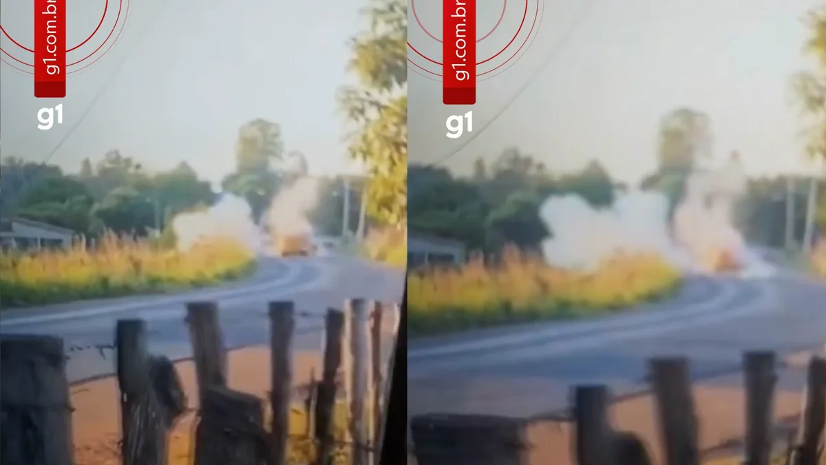 Carro-forte é alvo de explosão próximo ao povoado Santa Rosa, em Pedreiras