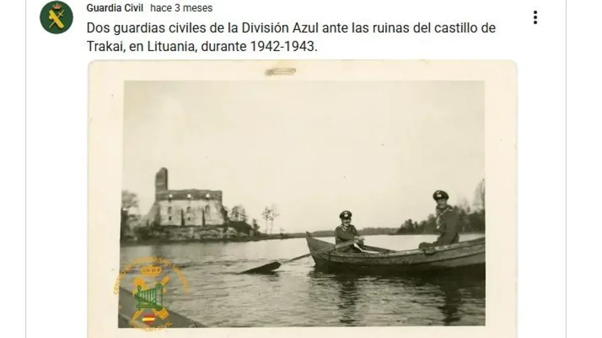 La Guardia Civil mantiene en sus redes una publicación sobre la División Azul que el Gobierno dijo que se retiró