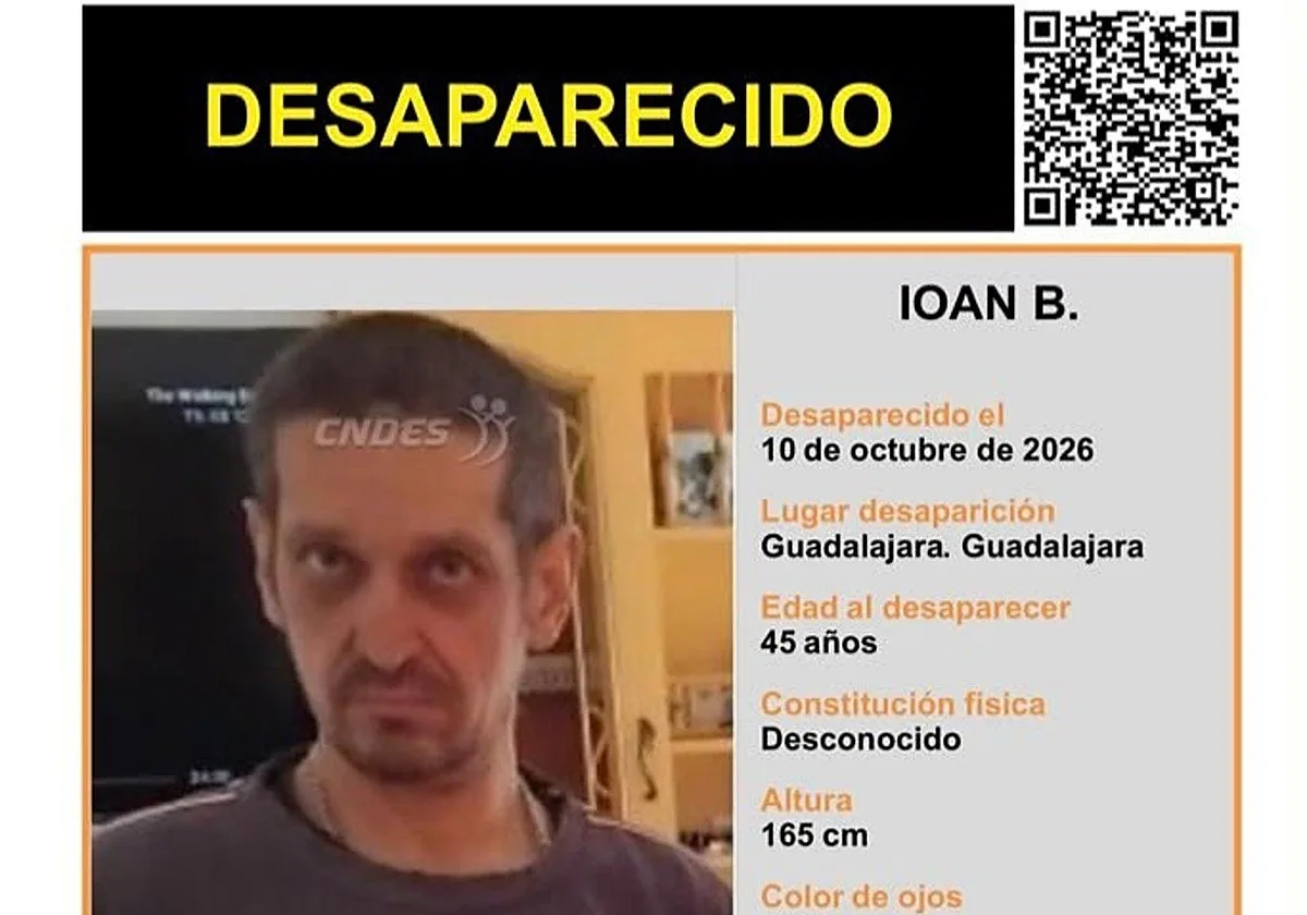 Desaparecido un hombre en Guadalajara con una discapacidad intelectual del 82%